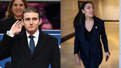 Barron Trump and US House Rep. Alexandria Ocasio-Cortez. (File photos) Barron Trump and US House Rep. Alexandria Ocasio-Cortez. (File photos)