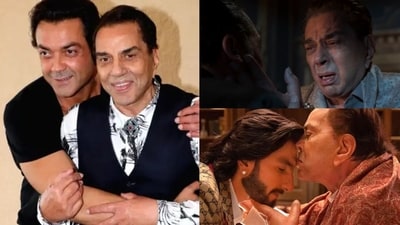 Bobby Deol and Dharmendra Bobby Deol and Dharmendra
