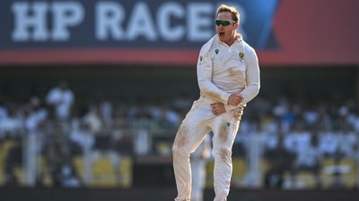 Simon Harmer also troubled the Indian batters again and claimed three wickets to support Marco Jansen in dismanting the batting line-up. (AFP) Simon Harmer also troubled the Indian batters again and claimed three wickets to support Marco Jansen in dismanting the batting line-up. (AFP)