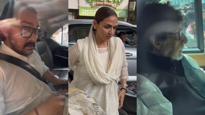 Aamir Khan, Esha Deol and Amitabh Bachchan at Pawan Hans Crematorium Aamir Khan, Esha Deol and Amitabh Bachchan at Pawan Hans Crematorium