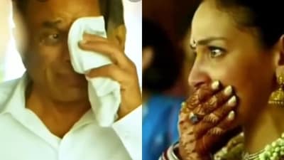 Dharmendra couldn't hold back tears as Esha Deol left home after her marriage in 2012. Dharmendra couldn't hold back tears as Esha Deol left home after her marriage in 2012.