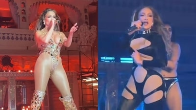 Jennifer Lopez performing at Netra Mantena-Vamsi Gadiraju's Udaipur wedding. Jennifer Lopez performing at Netra Mantena-Vamsi Gadiraju's Udaipur wedding.