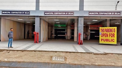 The automated parking lot in GK has space for 400 cars. (HT Photo) The automated parking lot in GK has space for 400 cars. (HT Photo)