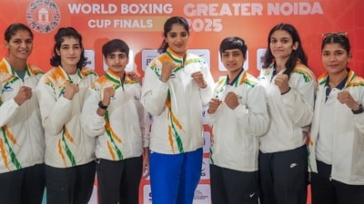 World Boxing Cup Finals 2025 gold medallists pose for photographs during a press meet, in New Delhi (PTI) World Boxing Cup Finals 2025 gold medallists pose for photographs during a press meet, in New Delhi (PTI)