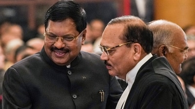 Chief Justice of India (CJI) Surya Kant with former CJI BR Gavai during his swearing-in ceremony as the 53rd CJI, at Rashtrapati Bhavan in New Delhi, Monday, (PTI) Chief Justice of India (CJI) Surya Kant with former CJI BR Gavai during his swearing-in ceremony as the 53rd CJI, at Rashtrapati Bhavan in New Delhi, Monday, (PTI)