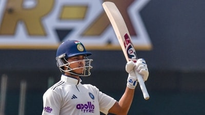 India slumped to 122-7 despite Yashasvi Jaiswal's 58 as wickets kept tumbling on what still seems like a good pitch to bat on. (PTI) India slumped to 122-7 despite Yashasvi Jaiswal's 58 as wickets kept tumbling on what still seems like a good pitch to bat on. (PTI)