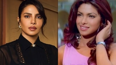 Priyanka Chopra mocks her look from Mujhse Shaadi Karogi. Priyanka Chopra mocks her look from Mujhse Shaadi Karogi.