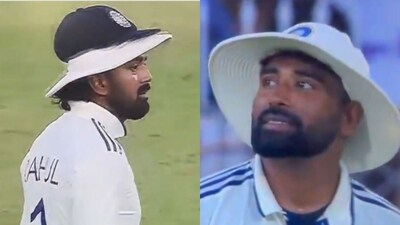 KL Rahul got a bit miffed with Mohammed Siraj for his wild throw. (Screengrab/Jio Hotstar) KL Rahul got a bit miffed with Mohammed Siraj for his wild throw. (Screengrab/Jio Hotstar)