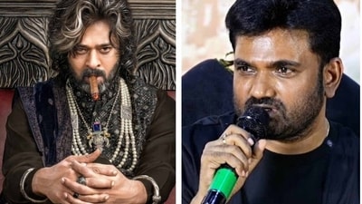 Prabhas in The Raja Saab poster and (right) director Maruthi Prabhas in The Raja Saab poster and (right) director Maruthi