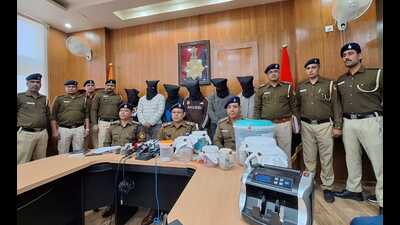 The accused in police custody on Monday. (HT Photo) The accused in police custody on Monday. (HT Photo)