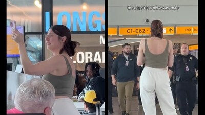 The woman was reportedly removed from the flight later. (TikTok/@unacceptabletay) The woman was reportedly removed from the flight later. (TikTok/@unacceptabletay)