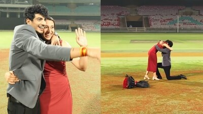 Stills from Smriti Mandhana and Palaash Muchhal's engagement video Stills from Smriti Mandhana and Palaash Muchhal's engagement video