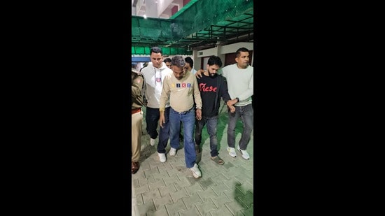 The accused were identified as Rajiv, Deepak, Prince Kumar, Amrit Pal and Abhishek, all residents of various places in Punjab’s Ludhiana district. (HT photo)