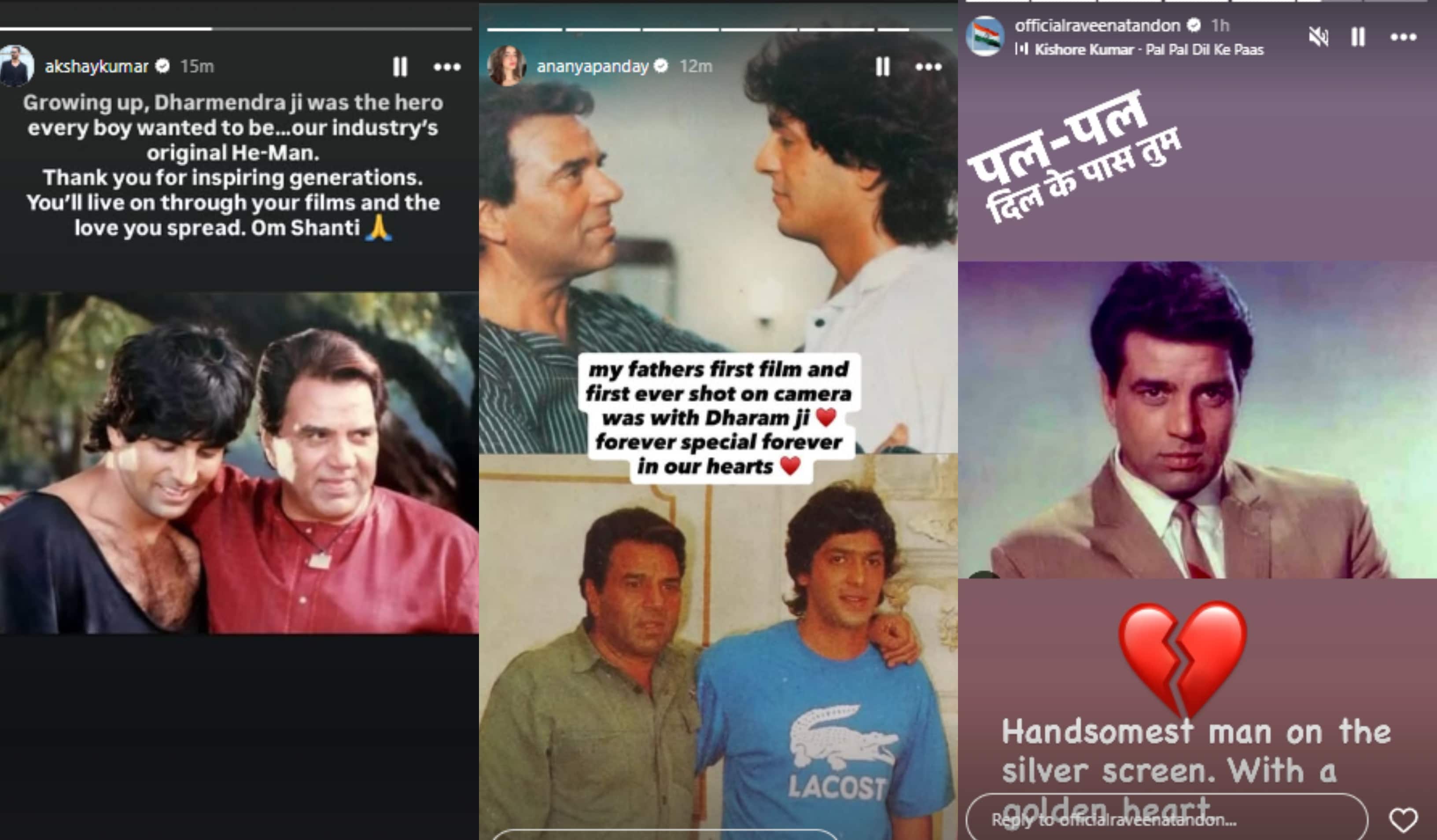 Akshay Kumar, Ananya Panday and Raveena Tandon remember Dharmendra Akshay Kumar, Ananya Panday and Raveena Tandon remember Dharmendra