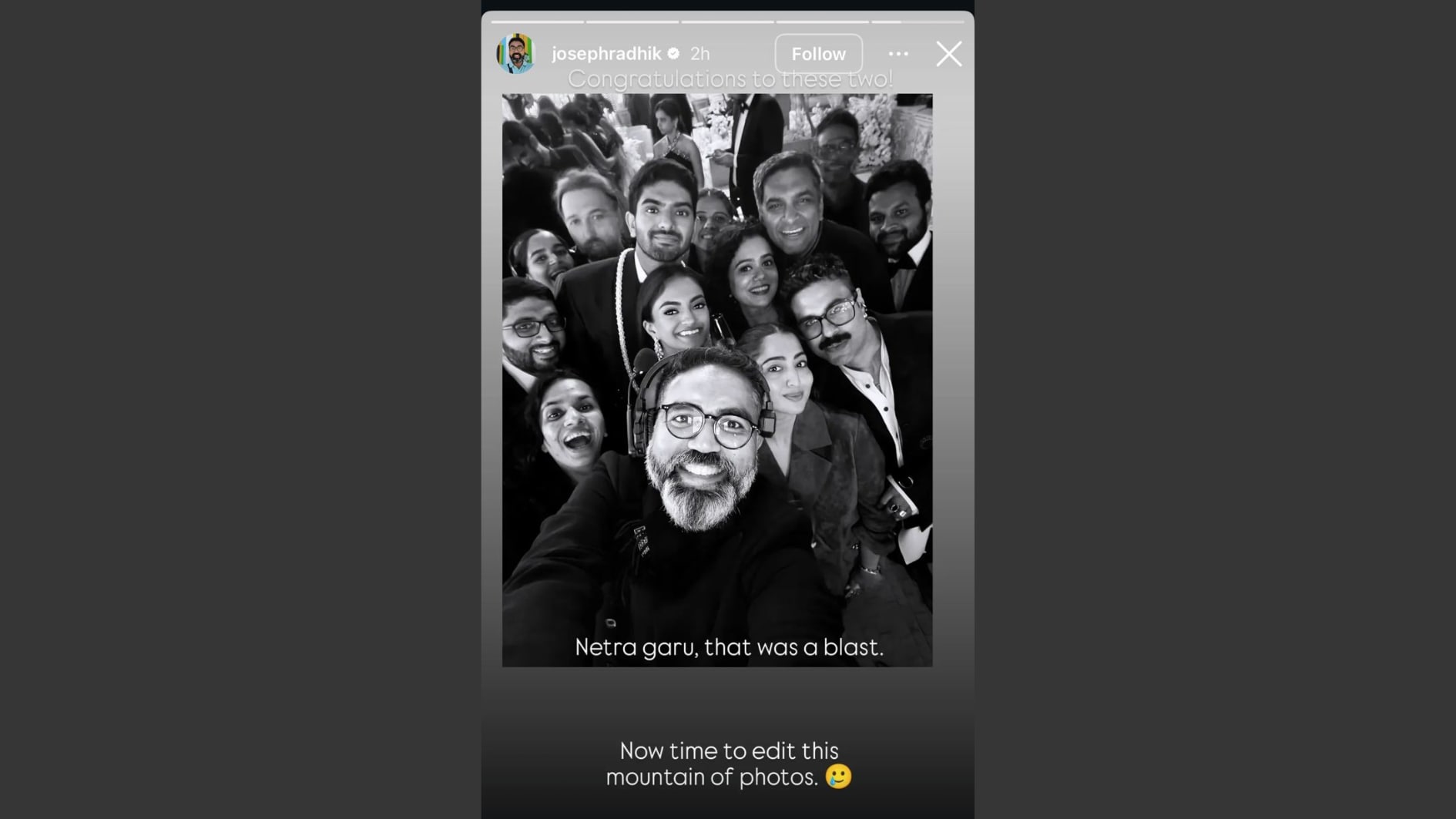 Image shared by photographer Joseph Radhik on Instagram Stories. Image shared by photographer Joseph Radhik on Instagram Stories.
