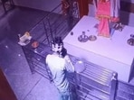 CCTV image of the thief in front of an idol in Lucknow. (SOURCED) CCTV image of the thief in front of an idol in Lucknow. (SOURCED)