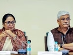 Delhi CM Rekha Gupta, Union culture minister Gajendra Singh Shekhawat assess ICH20COM readiness for December session. (@gupta_rekha X)