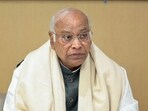 Congress President Mallikarjun Kharge during a meeting at Indira Bhawan in New Delhi on Tuesday.