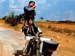 Amitabh Bachchan and Dharmendra in the song Yeh Dosti from Sholay. Amitabh Bachchan and Dharmendra in the song Yeh Dosti from Sholay.