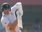 Tristan Stubbs plays a shot during the fourth day of the second Test. (AFP)