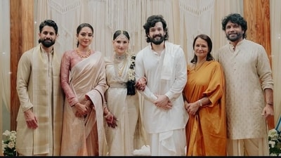 Naga Chaitanya, Sobhita Dhulipala, Amala Akkineni and Nagarjuna at Zainab Ravdjee and Akhil Akkineni's wedding. Naga Chaitanya, Sobhita Dhulipala, Amala Akkineni and Nagarjuna at Zainab Ravdjee and Akhil Akkineni's wedding.
