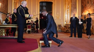 David Beckham has been formally knighted by King Charles III during a ceremony at Windsor Castle in November, this year. . (AP) David Beckham has been formally knighted by King Charles III during a ceremony at Windsor Castle in November, this year. . (AP)