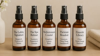 Five elegant DIY room sprays sit ready to transform any space into a fragrant, welcoming, and hotel-inspired home environment. (Ai Generated) Five elegant DIY room sprays sit ready to transform any space into a fragrant, welcoming, and hotel-inspired home environment. (Ai Generated)