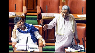 DyCM DK Shivakumar has repeatedly mirrored CM Siddaramaiah’s take on the speculations on leadership change and routinely denied them, except for his cryptic statement on Tuesday. (ANI)