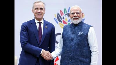 Indian Prime Minister Narendra Modi (right) shakes hands with Canada Prime Minister Mark Carney during a bilateral meeting on the sidelines of G20 Summit, in Johannesburg on Sunday. (ANI) Indian Prime Minister Narendra Modi (right) shakes hands with Canada Prime Minister Mark Carney during a bilateral meeting on the sidelines of G20 Summit, in Johannesburg on Sunday. (ANI)