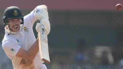 Tristan Stubbs plays a shot during the fourth day of the second Test. (AFP) Tristan Stubbs plays a shot during the fourth day of the second Test. (AFP)