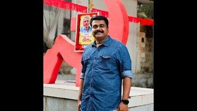 VK Nishad is currently an LDF candidate in the Mattammal ward in Payyanur municipality. (HT PHOTO)