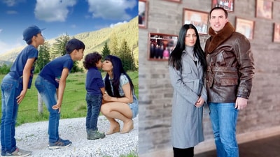 Celina Jaitly with hubby Peter Haag and her three kids Celina Jaitly with hubby Peter Haag and her three kids