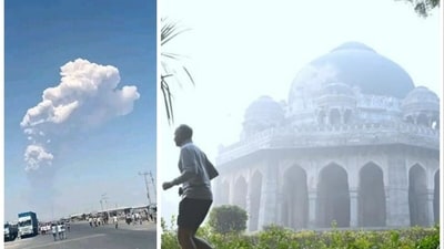 The Hayli Gubli volcano in Ethiopia erupted on Sunday after thousands of years, sending ash clouds towards the Indian subcontinent (Reuters and Vipin Kumar/HT ) The Hayli Gubli volcano in Ethiopia erupted on Sunday after thousands of years, sending ash clouds towards the Indian subcontinent (Reuters and Vipin Kumar/HT )