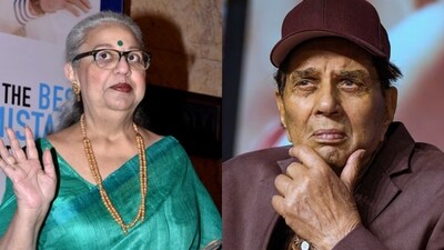 Honey Irani and Dharmendra Honey Irani and Dharmendra