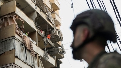 A building damaged by Israeli military strike in Lebanon on Sunday. A building damaged by Israeli military strike in Lebanon on Sunday.