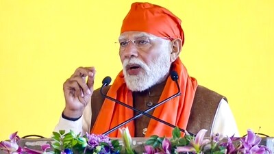 Prime Minister Narendra Modi speaks during a programme organised to mark the 350th martyrdom anniversary of Guru Tegh Bahadur, in Kurukshetra. (X/NarendraModi) Prime Minister Narendra Modi speaks during a programme organised to mark the 350th martyrdom anniversary of Guru Tegh Bahadur, in Kurukshetra. (X/NarendraModi)