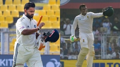 Rishabh Pant and Senuran Muthusamy in Guwahati. (PTI) Rishabh Pant and Senuran Muthusamy in Guwahati. (PTI)