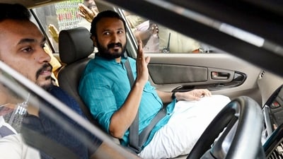 Suspended Congress MLA Rahul Mamkootathil leaves the Kerala Assembly after the session, in his first public appearance following sexual misconduct allegations, in Thiruvananthapuram, Kerala on Monday. (PTI) Suspended Congress MLA Rahul Mamkootathil leaves the Kerala Assembly after the session, in his first public appearance following sexual misconduct allegations, in Thiruvananthapuram, Kerala on Monday. (PTI)