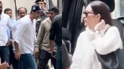 Ranbir Kapoor and Karisma Kapoor at Dharmendra’s Mumbai residence Ranbir Kapoor and Karisma Kapoor at Dharmendra’s Mumbai residence