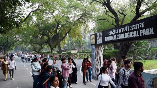 The zoo houses 96 different species of animals, birds, and reptiles and is spread across an area of 176 acres. (Arvind Yadav/HT file photo)
