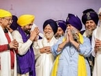 Aam Aadmi Party national convener Arvind Kejriwal and Punjab chief minister Bhagwant Mann at Anandpur Sahib on the 350th martyrdom anniversary of Guru Tegh Bahadur on Tuesday. (X) Aam Aadmi Party national convener Arvind Kejriwal and Punjab chief minister Bhagwant Mann at Anandpur Sahib on the 350th martyrdom anniversary of Guru Tegh Bahadur on Tuesday. (X)