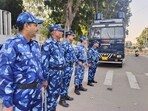 Anticipating a repeat of the November 10 showdown, security was intensified on the PU campus on Wednesday. (Keshav Singh/HT) Anticipating a repeat of the November 10 showdown, security was intensified on the PU campus on Wednesday. (Keshav Singh/HT)