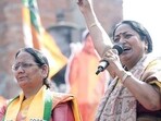 CM Rekha Gupta addresses the Swabhiman Sabha in the Wazirpur Industrial area, New Delhi on Wednesday. (HT photo) CM Rekha Gupta addresses the Swabhiman Sabha in the Wazirpur Industrial area, New Delhi on Wednesday. (HT photo)