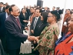 Chief Justice Surya Kant (left) with his Kenyan conterpart Martha Koome during Constitution Day celebrations at Supreme Court on Wednesday (PTI)