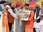Chief minister Yogi Adityanath at a programme to mark the 350th Shaheedi Diwas of Guru Tegh Bahadur in Lucknow on Tuesday. (HT Photo) Chief minister Yogi Adityanath at a programme to mark the 350th Shaheedi Diwas of Guru Tegh Bahadur in Lucknow on Tuesday. (HT Photo)