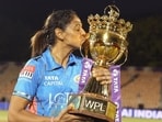 File image of Mumbai Indians skipper Harmanpreet Kaur with the Womens Premier League trophy in 2023. (Women's Premier League)