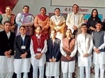 Students from Ludhiana who will participate in the mock assembly session at Anandpur Sahib on Wednesday. (HT Photo) Students from Ludhiana who will participate in the mock assembly session at Anandpur Sahib on Wednesday. (HT Photo)