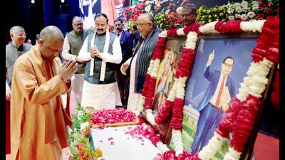Chief minister Yogi Adityanath at the Constitution Day event at Lok Bhavan. (Sourced) Chief minister Yogi Adityanath at the Constitution Day event at Lok Bhavan. (Sourced)