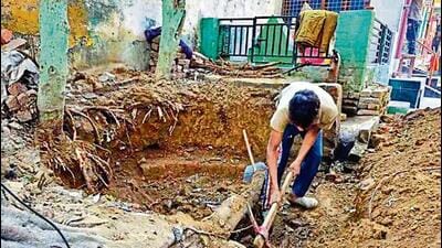 Excavation underway at a well site in Sambhal. (SOURCED) Excavation underway at a well site in Sambhal. (SOURCED)