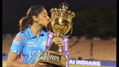 File image of Mumbai Indians skipper Harmanpreet Kaur with the Womens Premier League trophy in 2023. (Women's Premier League) File image of Mumbai Indians skipper Harmanpreet Kaur with the Womens Premier League trophy in 2023. (Women's Premier League)